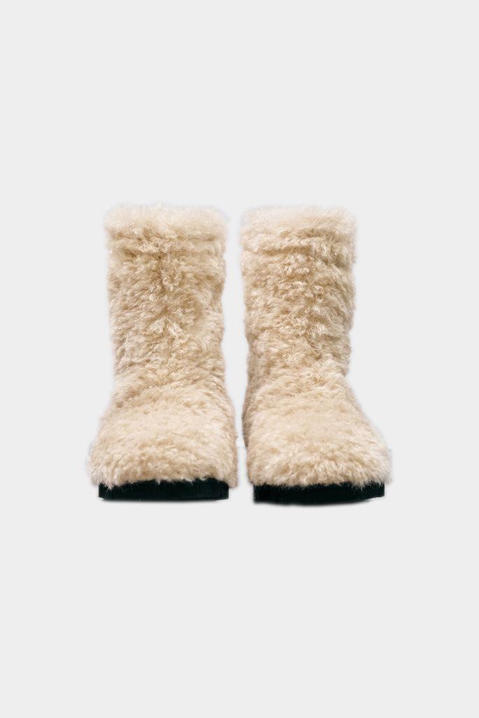 Low Furry Boots - Beige - Beige / 7