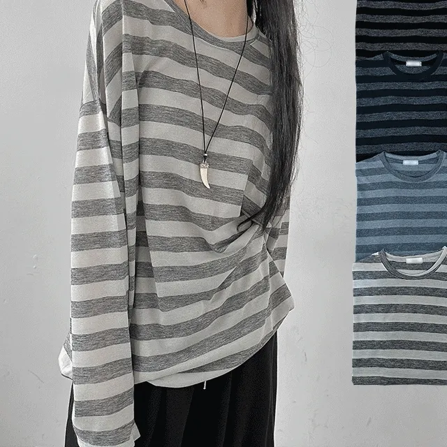 [단가라/기획특가] 에펠썸머 스트라이프 남녀공용긴팔티