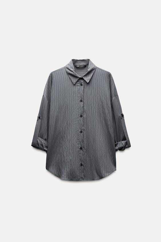 STRIPED ROLLED SLEEVE SHIRT