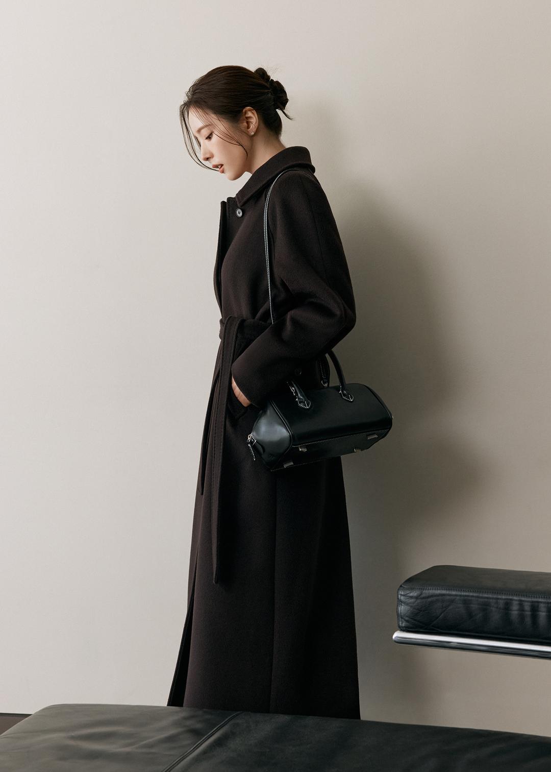 버넷 스티치 울 코트