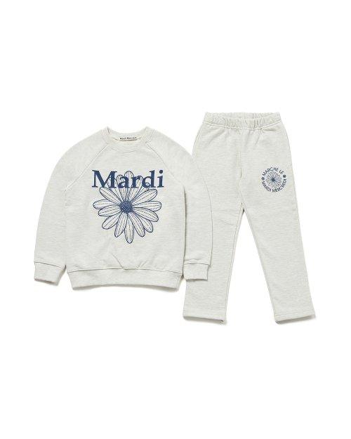 KIDS SETUP SWEATSHIRT FLOWERMARDI_OATMEAL BLUE