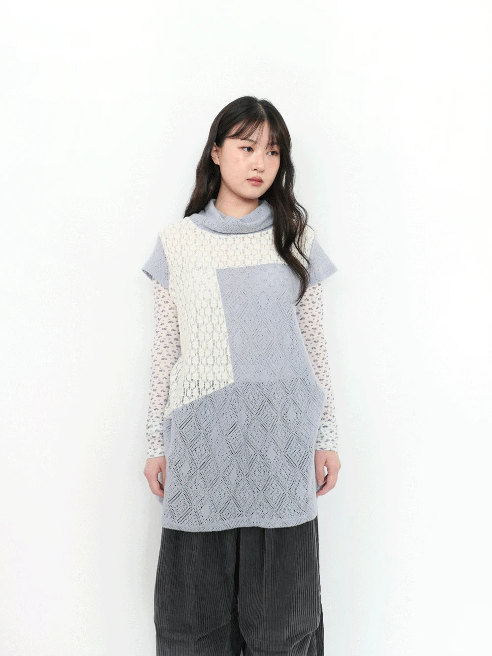 [당일발송] 펀칭 터틀 니트 베스트 (2c)