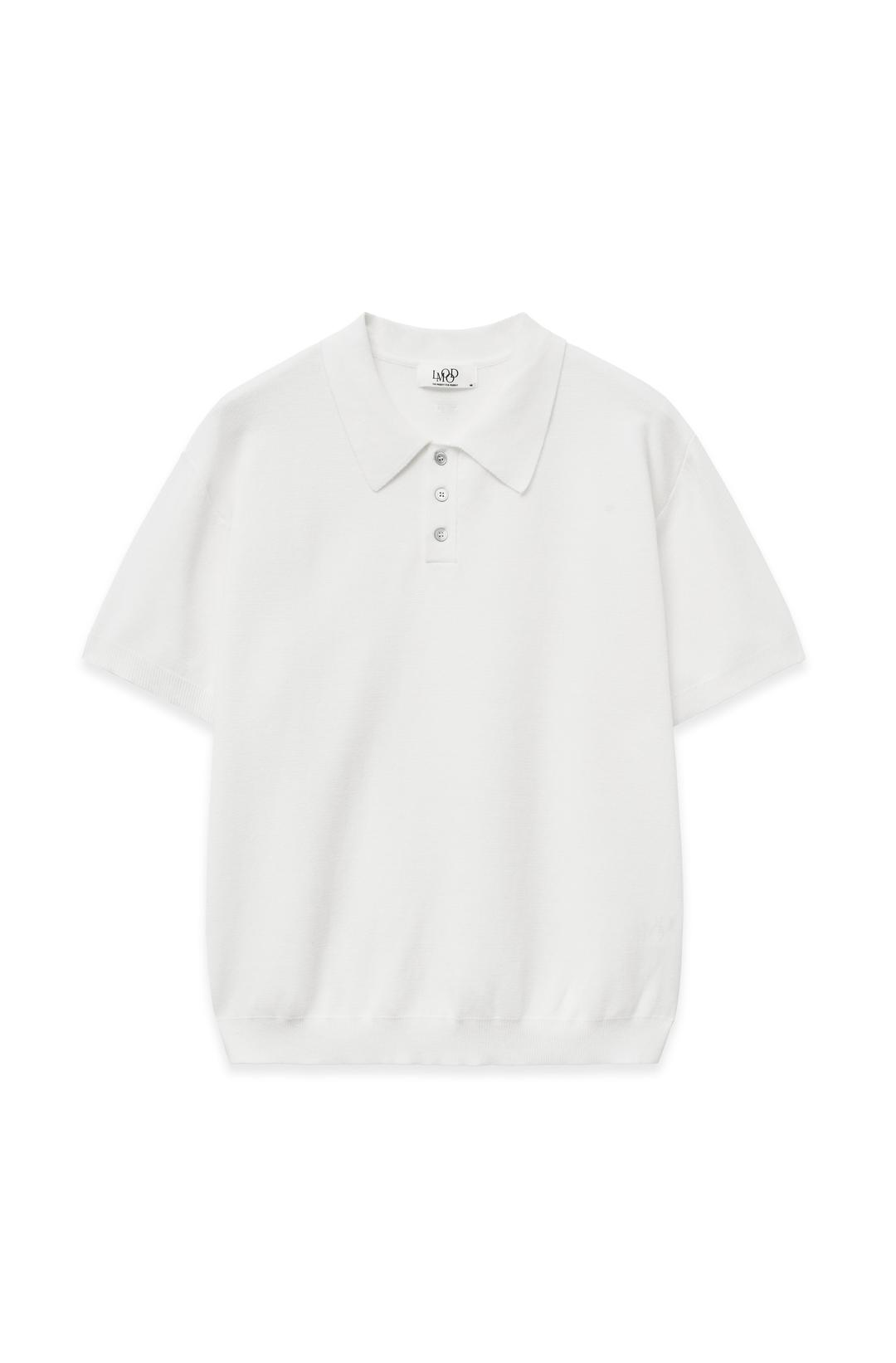 옴므 코튼 PK 하프 니트 WHITE