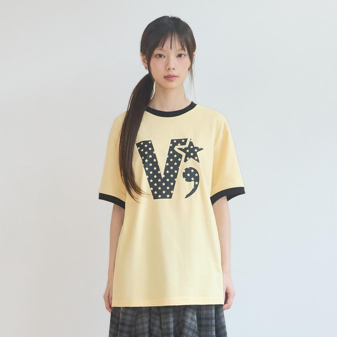 VV BYEOL RINGER T-SHIRTS [YELLOW]