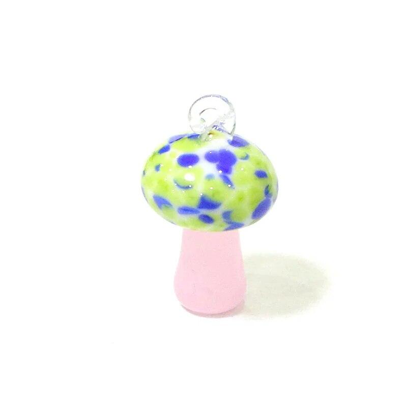 2pcs 여성을위한 미니 귀여운 버섯 펜던트 수제 유리 매력 DIY 패션 목걸이 소녀 크리 에이 티브 디자인 여성 쥬얼리 파티