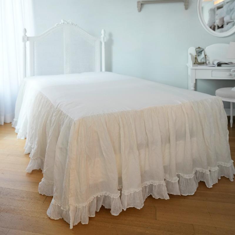 베드스커트 프릴린넨 (화이트)