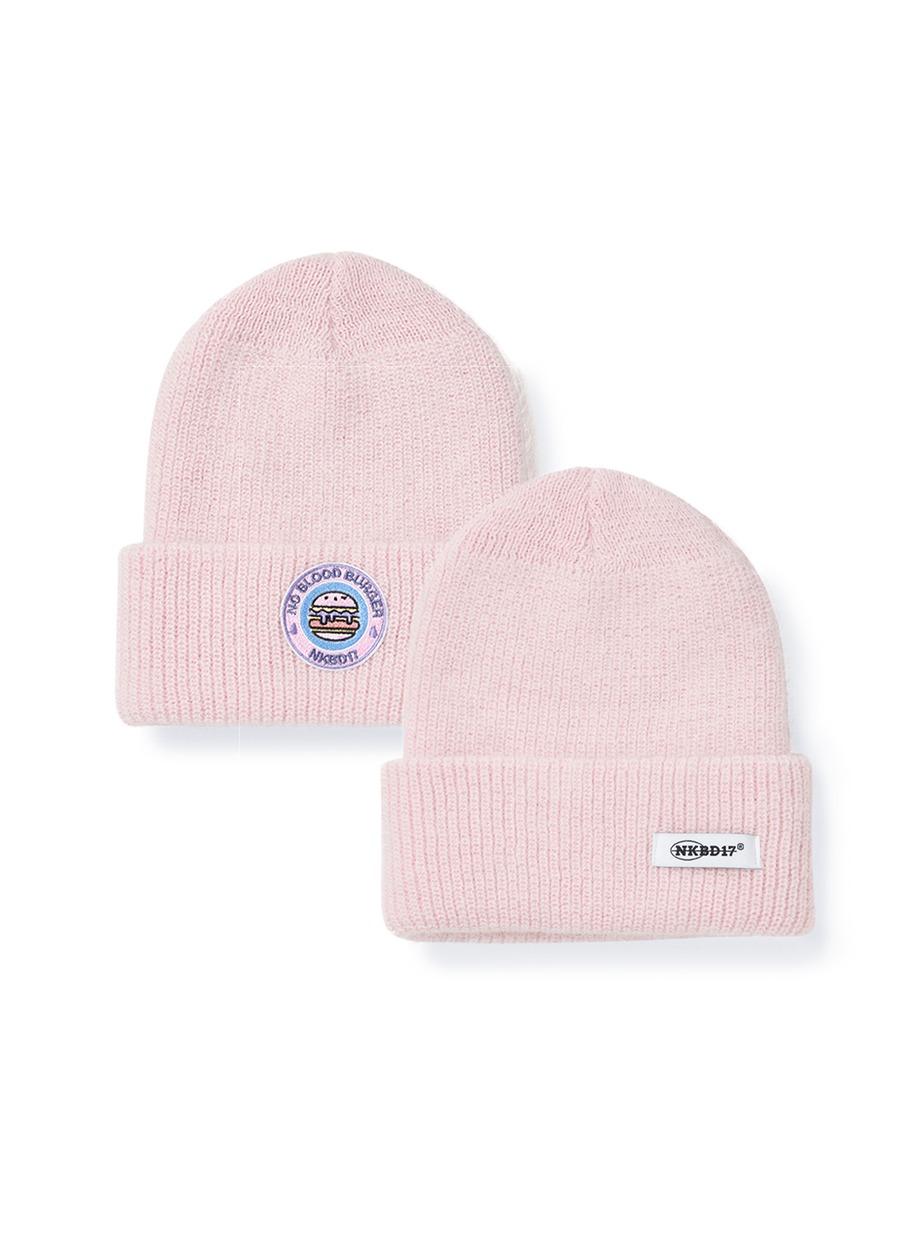 No Blood Burger Soft Angora Beanie Pink