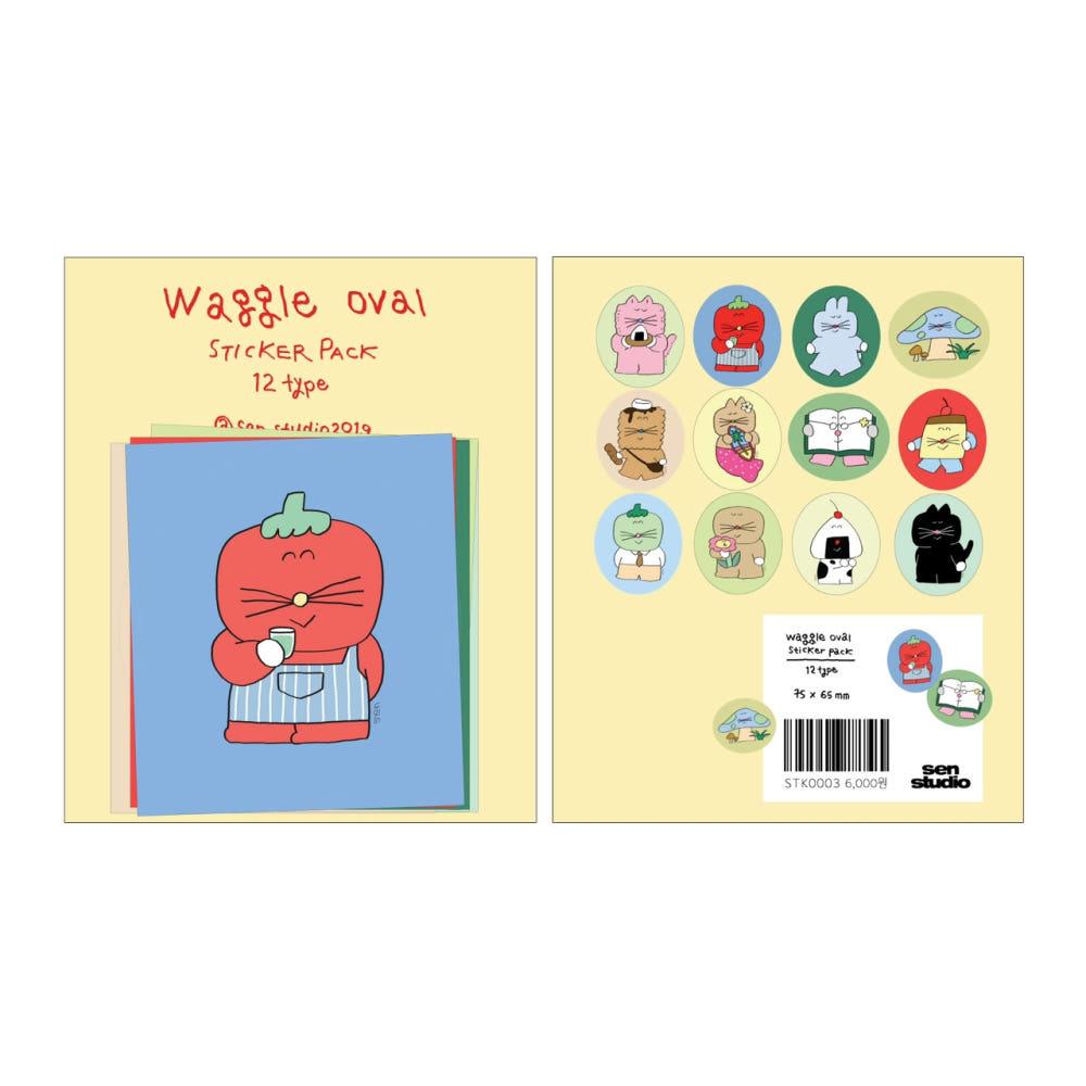 Waggle OVAL sticker pack