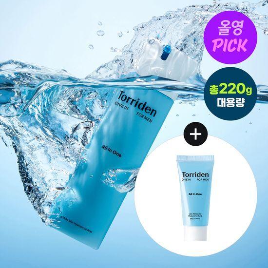 토리든 다이브인 포맨 저분자 히알루론산 올인원 200g 단품/기획 (+클렌징폼 30ml/올인원20g)