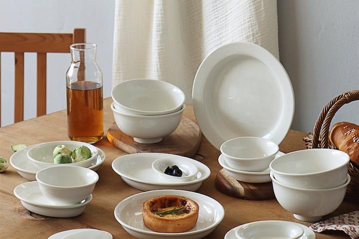 크림화이트 피노 2인 그릇세트 18P