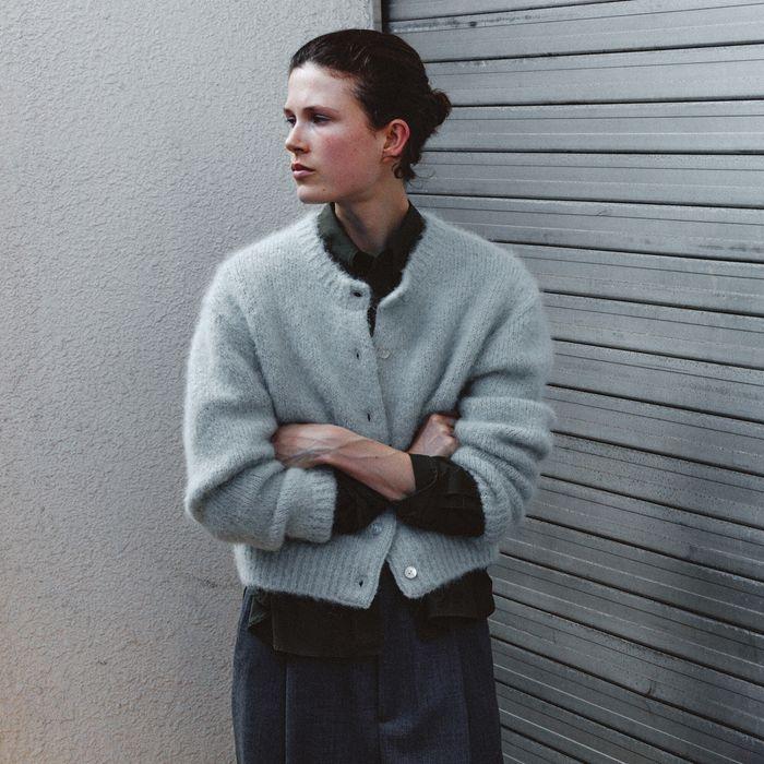 ALPACA CARDIGAN_GRAYISH BLUE
