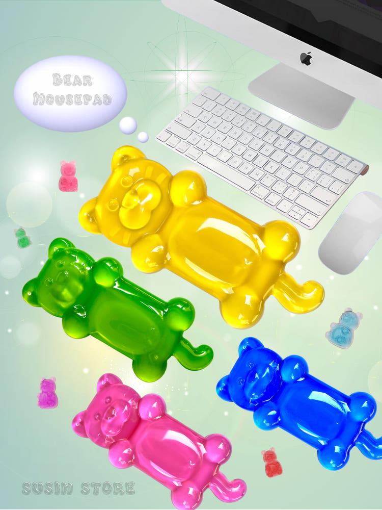 수심 Pudding Bear Pad 푸딩 베어 마우스 패드 키보드 손목 받침대 실리콘