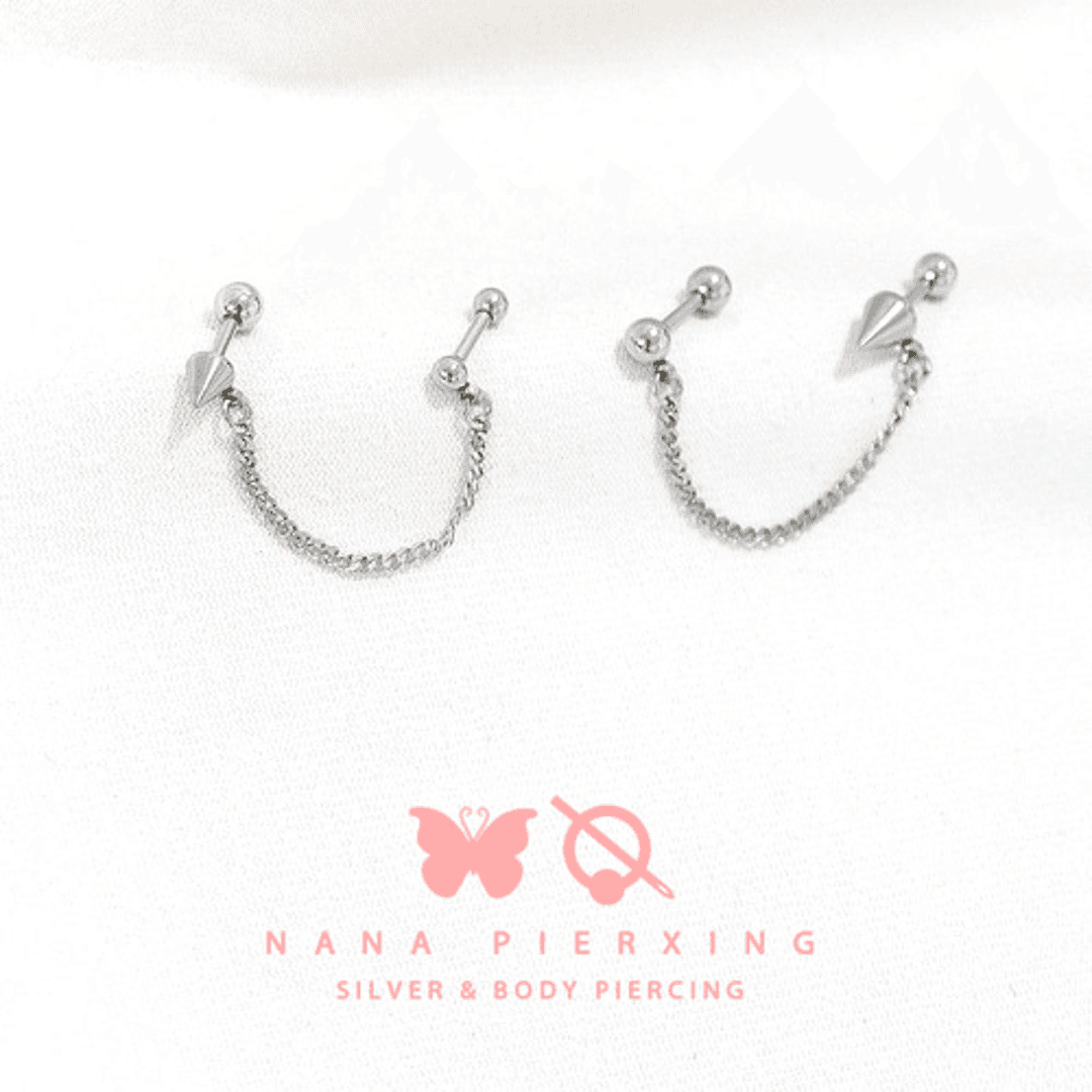 써지컬 콘 연결체인 2사이즈 피어싱, 귀걸이, 투핀, 투웨이