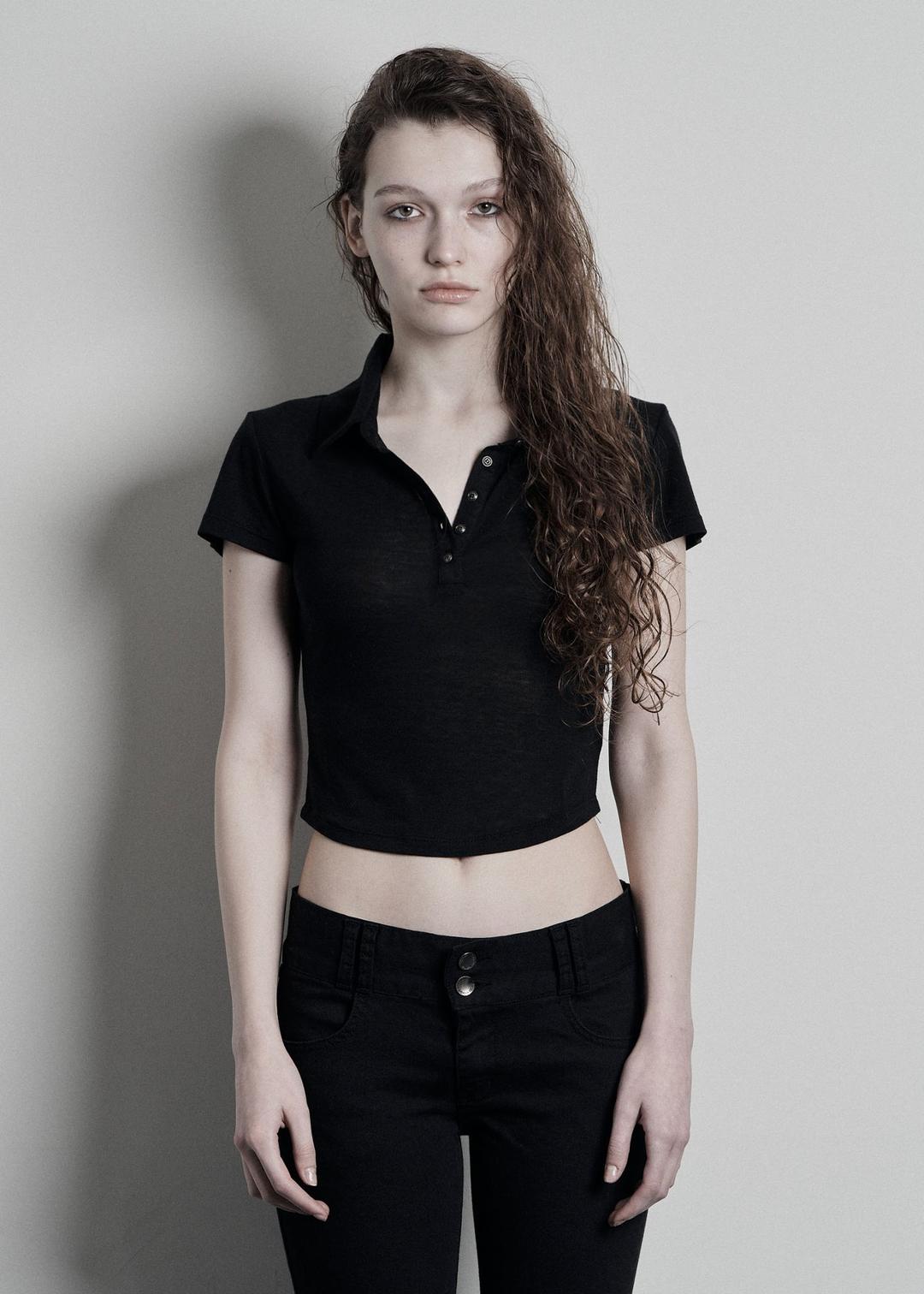 BASIC HALF COLLAR SHIRTS, BLACK
