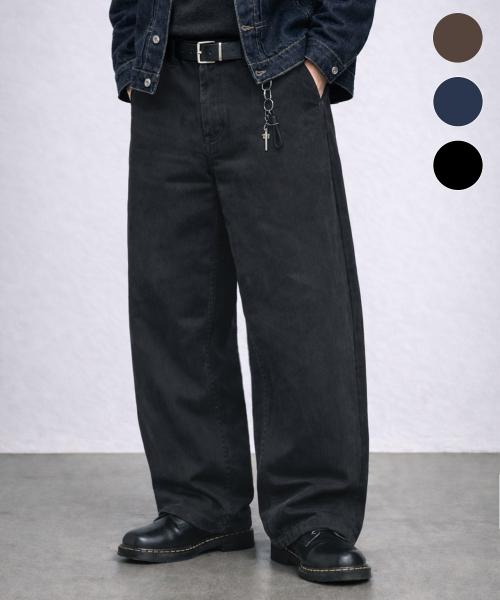 헤링본 와이드 스트링 팬츠-3Color