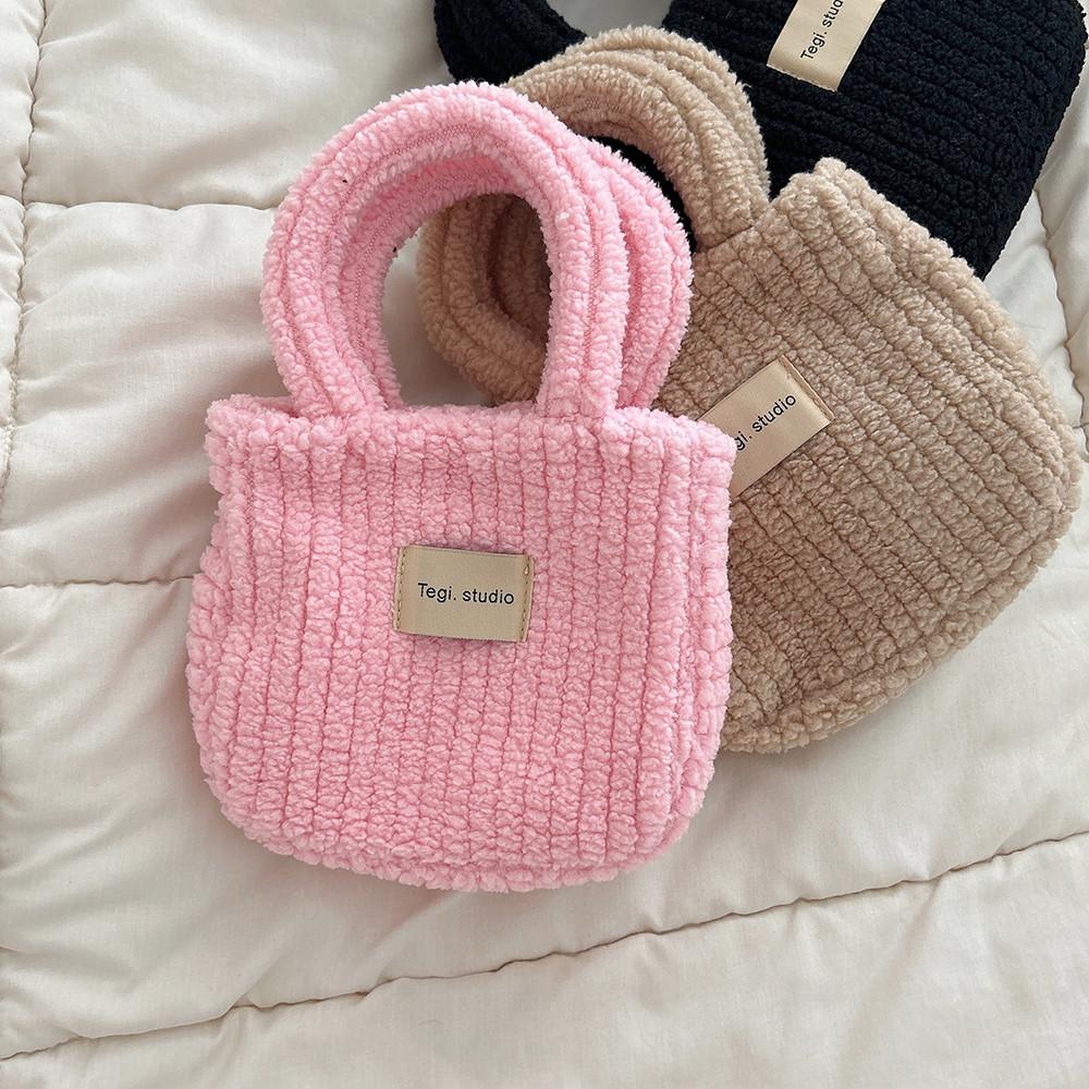 뽀글이 골지 크로스 미니백 3color