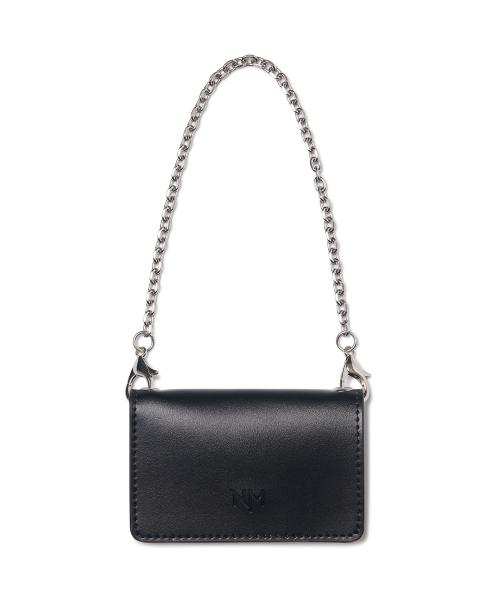 CHAIN LEATHER WALLET - BLACK