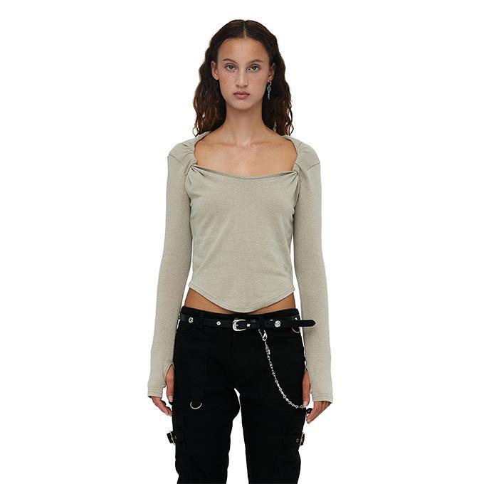 [단독ㅣ~9/24]SHOULDER SHIRRING TOP / BEIGE