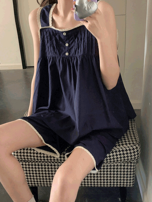 썸머 레이스 민소매 나시 상하세트 파자마 잠옷