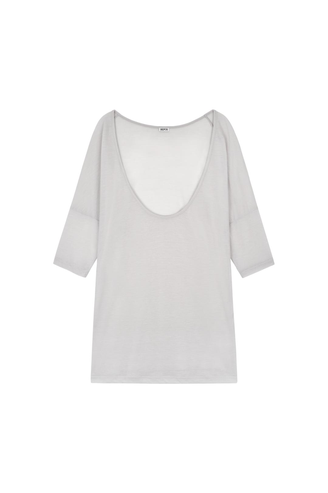 OVER U NECK T-SHIRTS (L GREY)