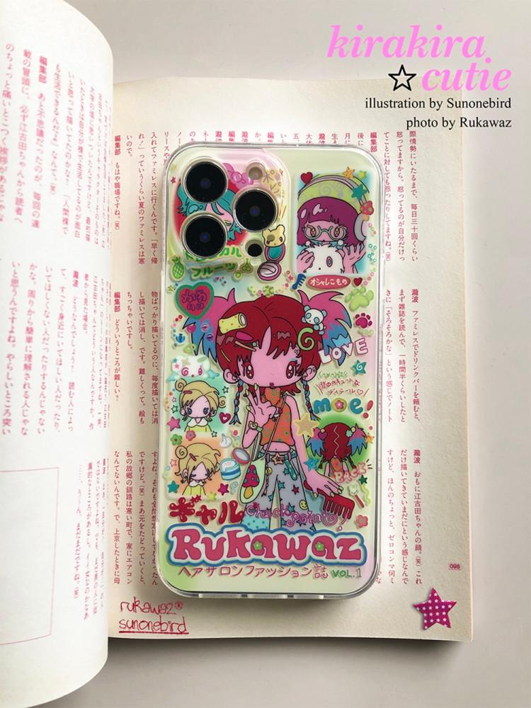 [ Rukawaz ] 갸루 헤어 살롱 젤 하드 아이폰 12 케이스