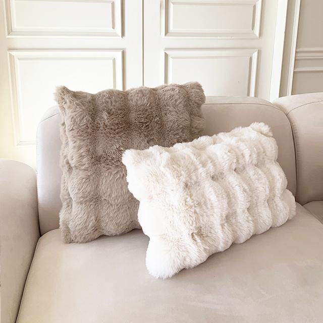 볼륨 밍크퍼 쿠션커버