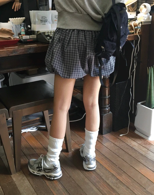 히유 벌룬 체크 숏 pants (2color)