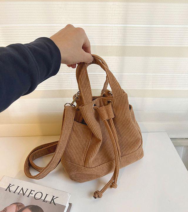 코듀로이 미니 복조리 버킷 크로스 에코백 (6color)