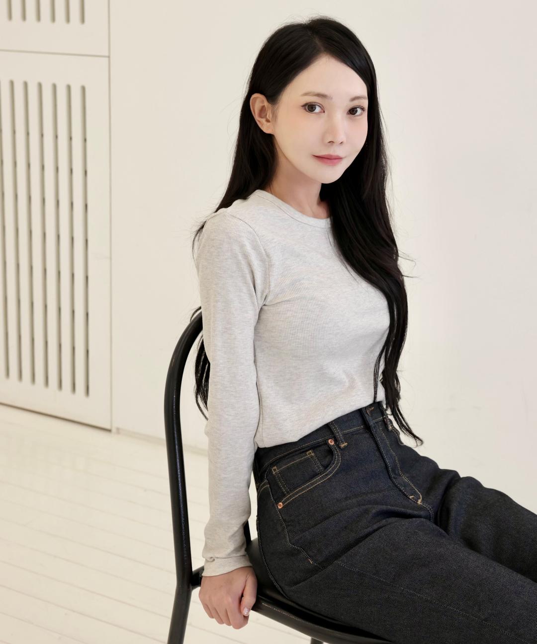 스파오 [앨리스펑크PICK💖] [코튼스판] 골지 라운드넥 긴팔티_SPLWF49G02