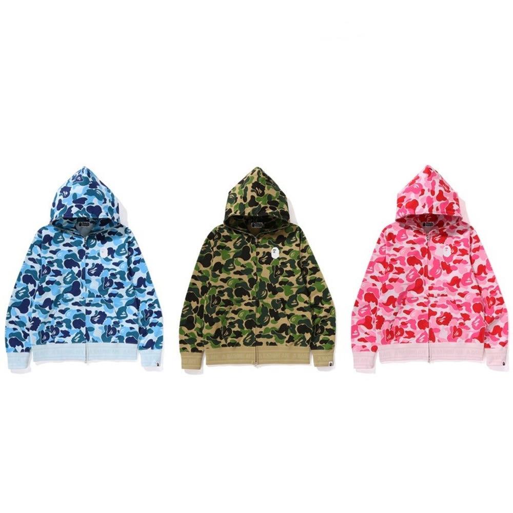 베이프 ABC 카모 로고 립 풀 후드집업 1K80-115-009