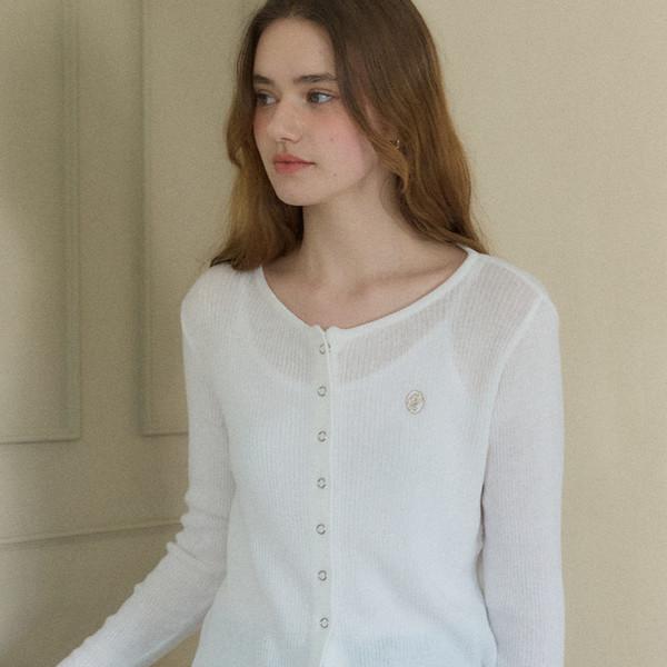 Sheer Cotton Snap Cardigan - Ivory