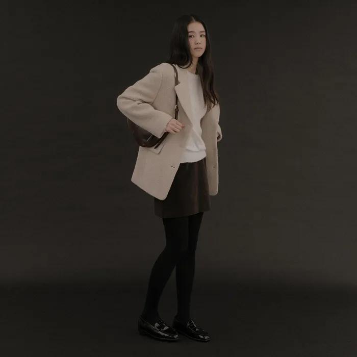 Vein Coat_Oat Beige