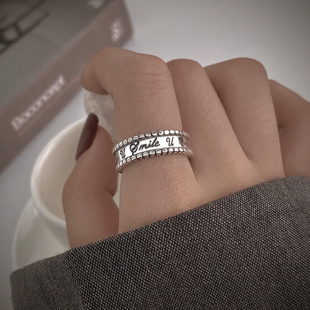 레터링각인반지 오픈디자인 사이즈조절 와이드볼드링 1color