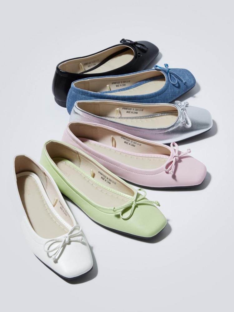 [네이버 단독][도착보장] 스퀘어 리본 플랫 1.0 HPWWFEA301