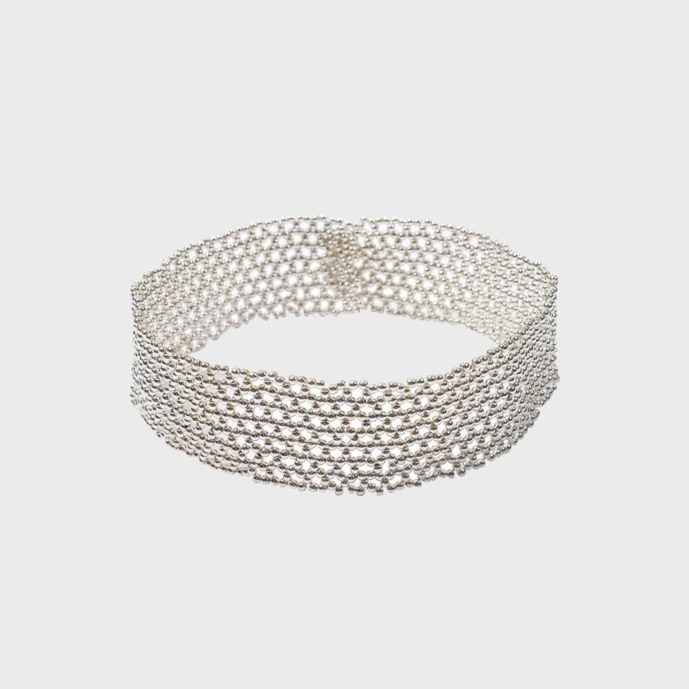 NETTED BEADS CHOKER NECKLACE (METAL)