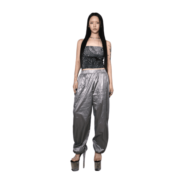 PIERCED TATTOO TUBE TOP GRAY