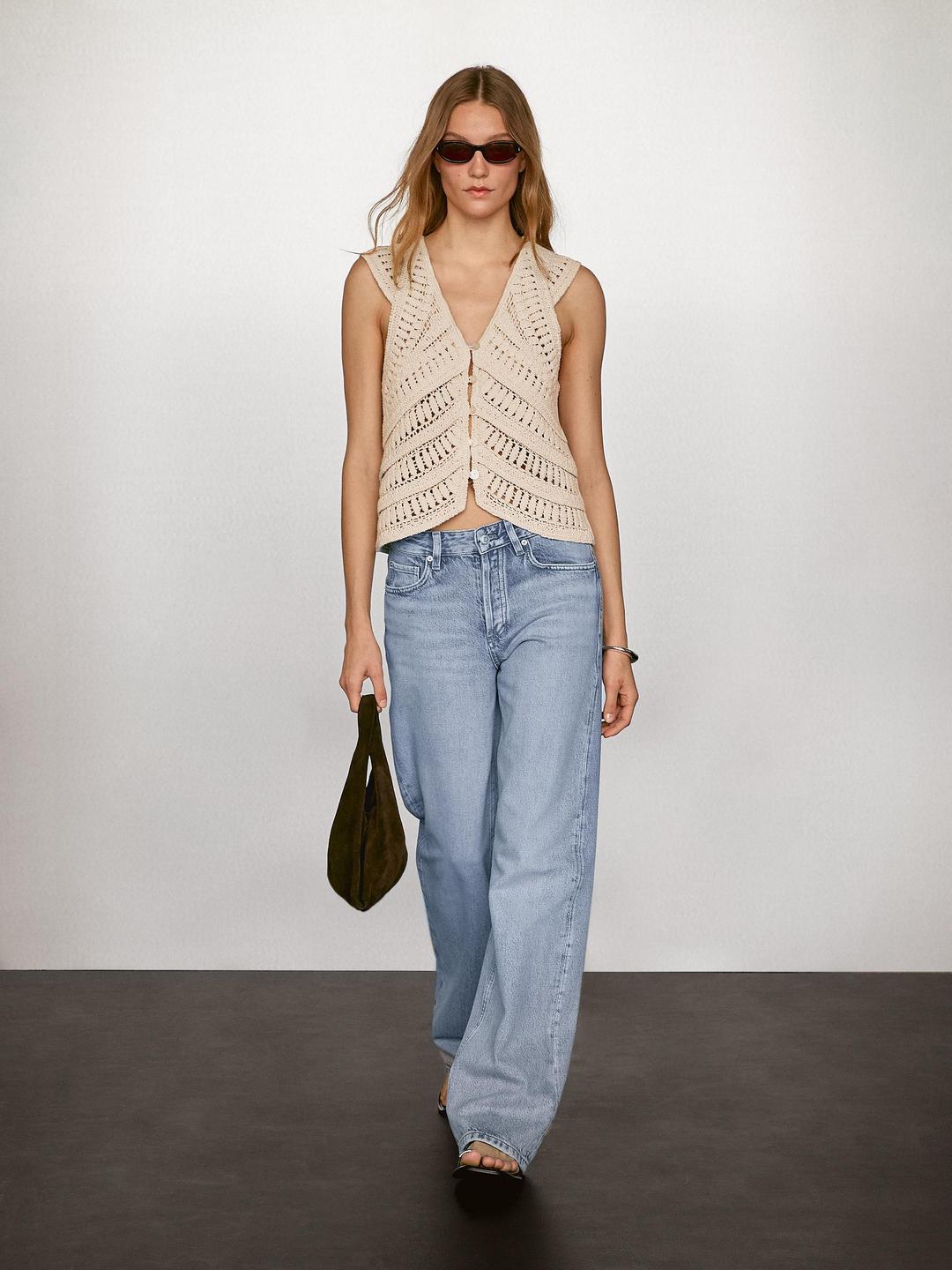 Fantasy crochet knitted waistcoat