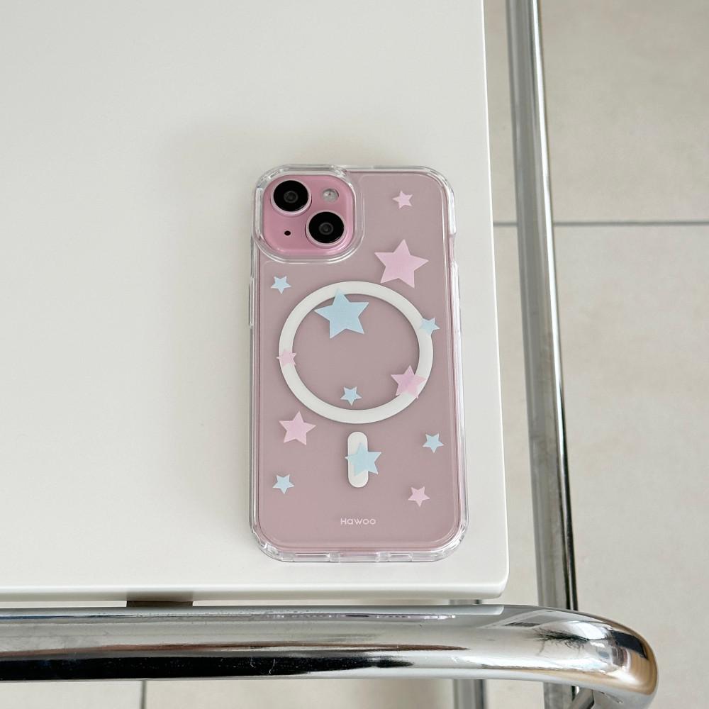 [하우] 파스텔 별 믹스 젤하드 케이스(+Magsafe)