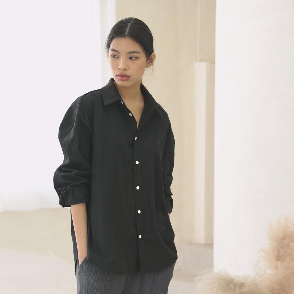 linen shirts [oversize fit]_black_남녀공용