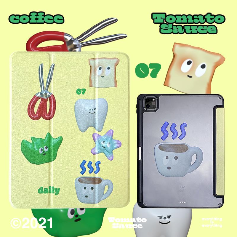 메종드그린 아이패드 호환용 케이스 토스트 그림 독특한 아이패드 힙한 커버