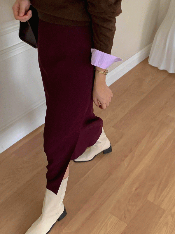 니드 컬러 스커트 (3color) 롱스커트/미디스커트/심플/에이치라인/트임/루즈핏/데일리룩