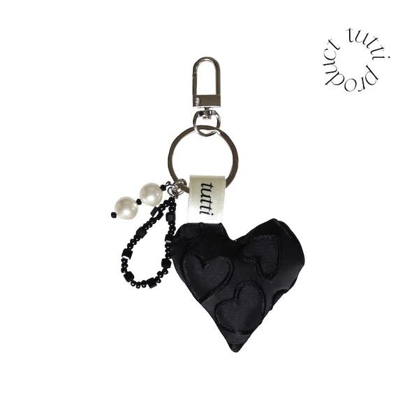 FABRIC DOUBLE HEART KEYRING