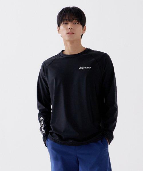 루즈핏 워터 남성 긴팔티셔츠 (BLACK)