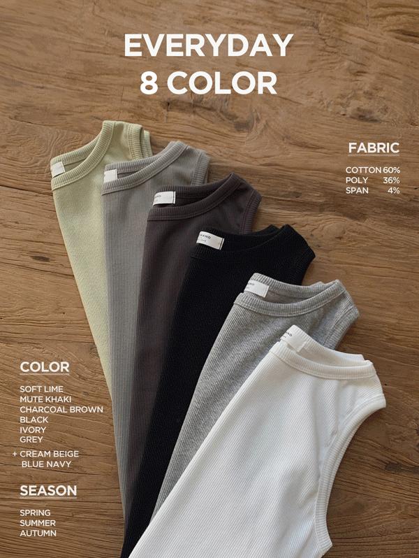 슬로우앤드 [🏆1등나시/무료배송] #SLOWMADE. 쫀쫀베이직 슬리브리스 (컴포터블라인) - 8 color