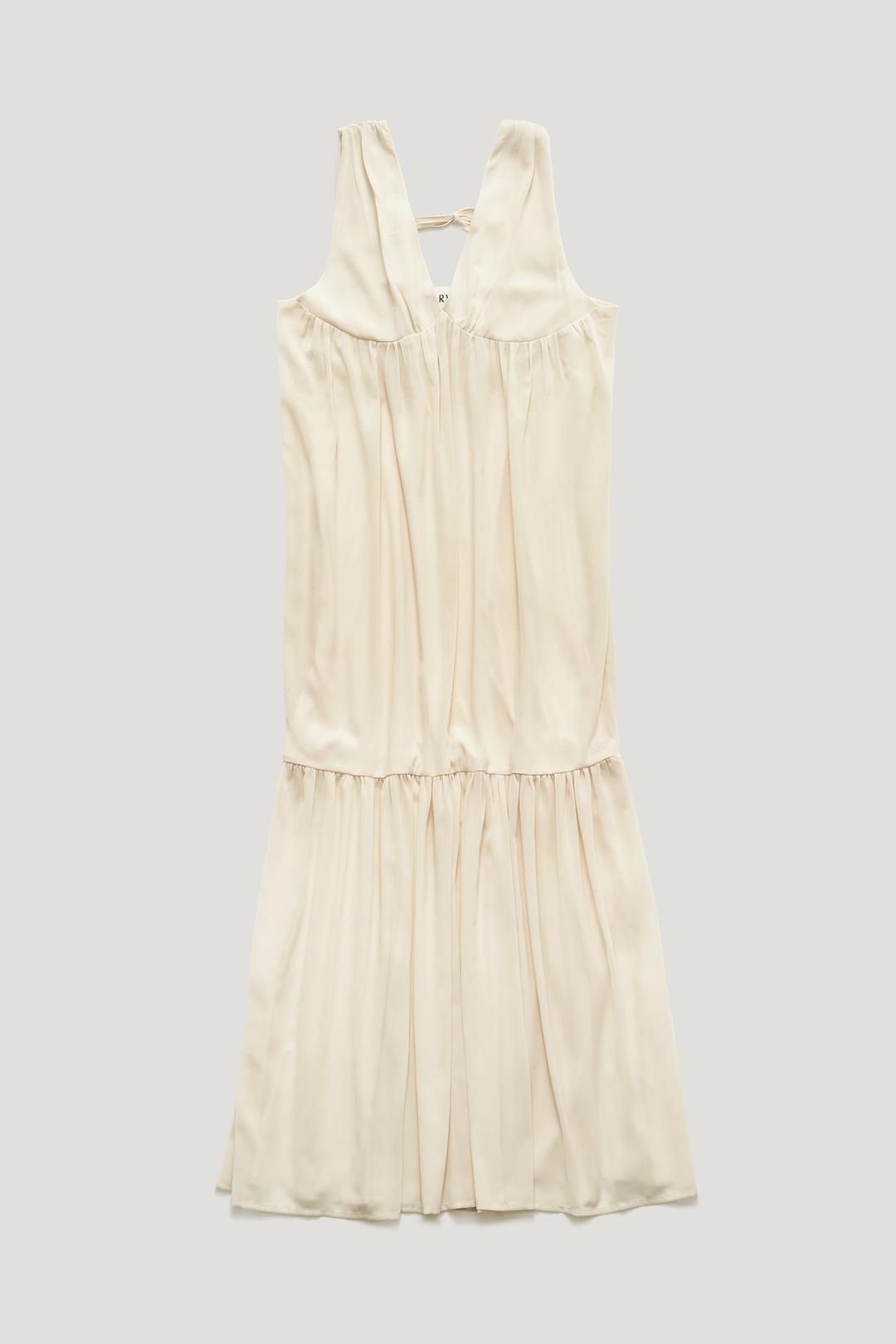 [6th reorder] VELORA SHIRRING SHEER DRESS_PEACH BEIGE / ₩209,000
