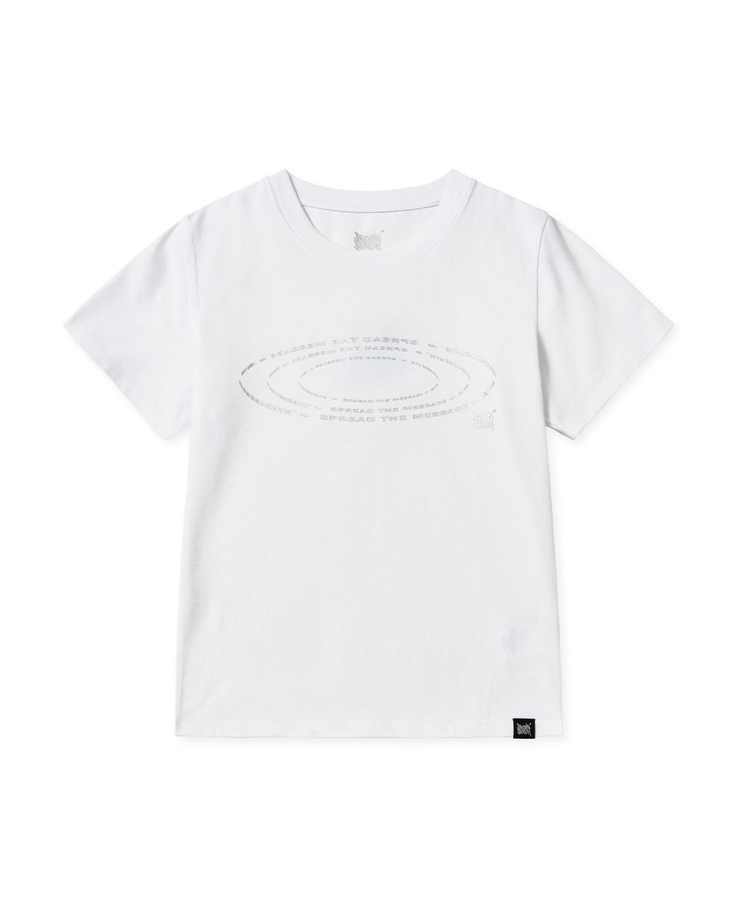 W SILVER SLOGAN TEE - WHITE
