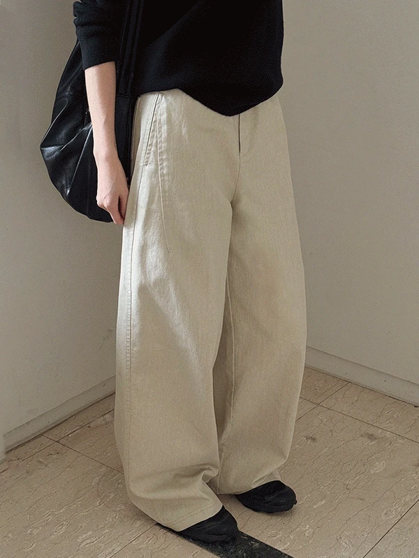 made. 피칸 디테일러 커브드 와이드팬츠 (+베이직/롱ver) - 2 size