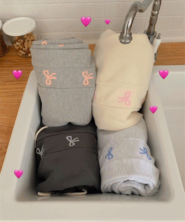 [당일출고/벚꽃룩🌸]르젤르 리본 프린팅 쭈리 조거팬츠