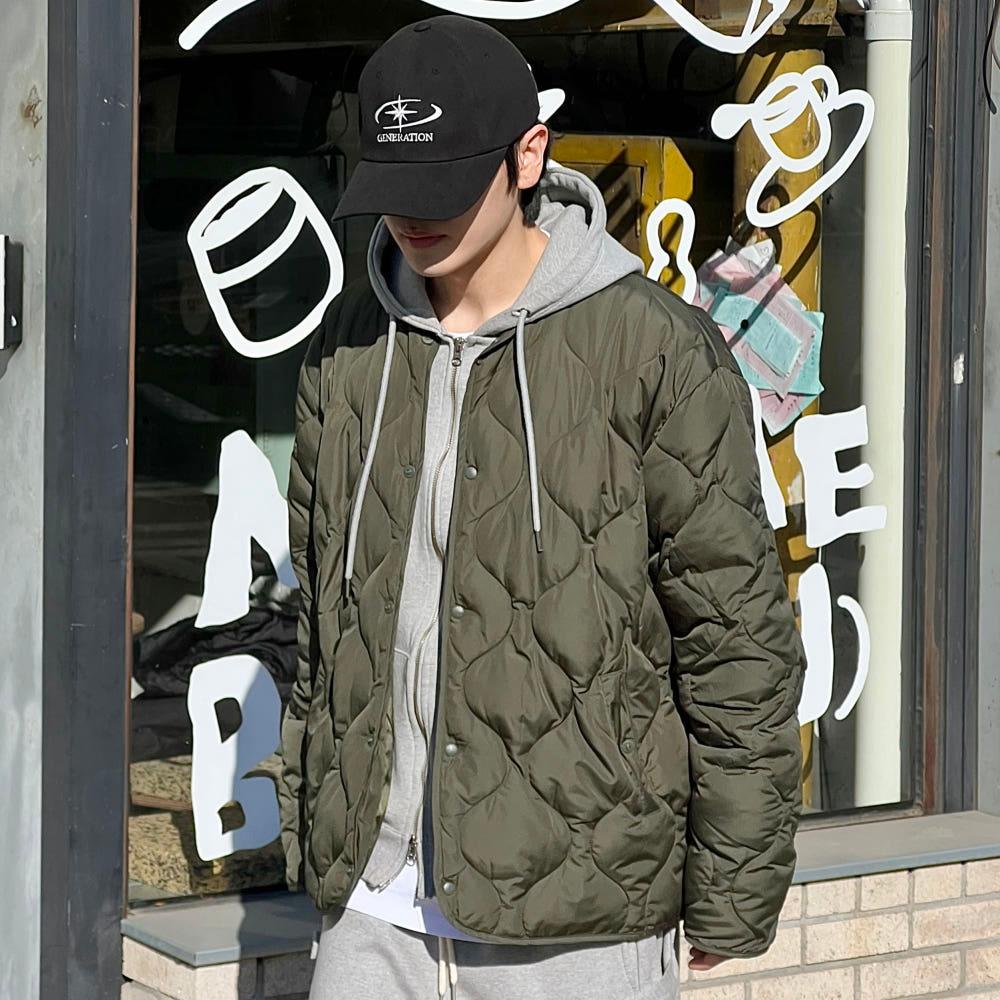 깔깔이 웰론 퀄팅 패딩 3C 남자 여자 공용 카키 경량 방한 내피 겨울 군대 실내 사무실