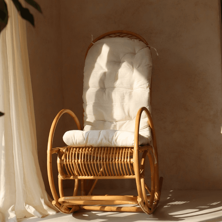 헤일리 블랑슈 WOOD 라탄 흔들의자